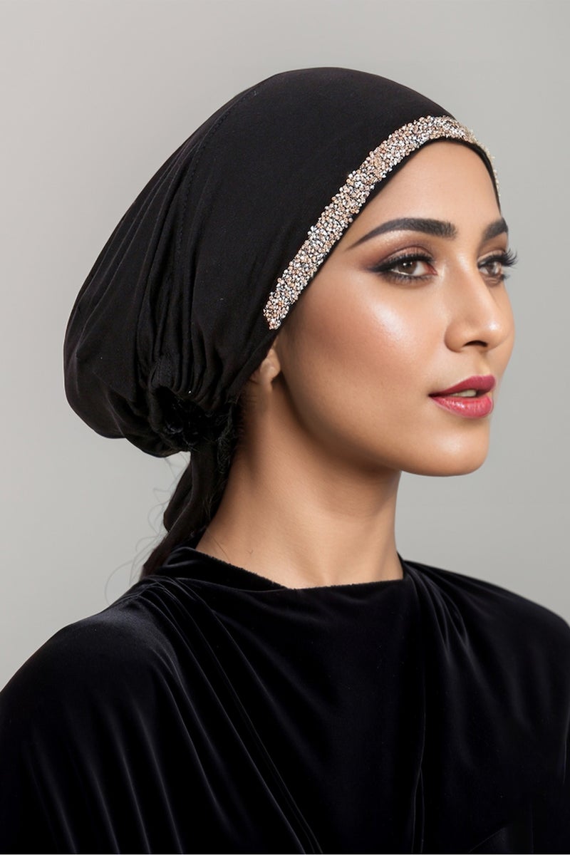 Solid Color Diamond Jersey Cotton Inner Hijab Elastic Modal Cotton Instant Hijab Muslim Women Hijab Undercap - Image 5