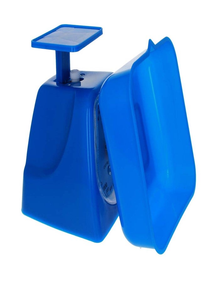 اتول مارت ميزان مطبخ ميكانيكي من يوتول مارت - ميزان طعام للحمية - بوحدات قياس بالباوند والكيلوغرام - نطاق قياس 5000 غرام، دقة 5 غرام، مع صينية زرقاء - Image 2