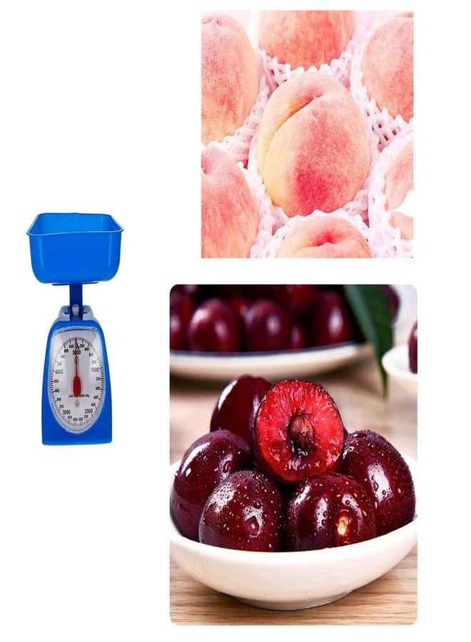 اتول مارت ميزان مطبخ ميكانيكي من يوتول مارت - ميزان طعام للحمية - بوحدات قياس بالباوند والكيلوغرام - نطاق قياس 5000 غرام، دقة 5 غرام، مع صينية زرقاء - Image 5