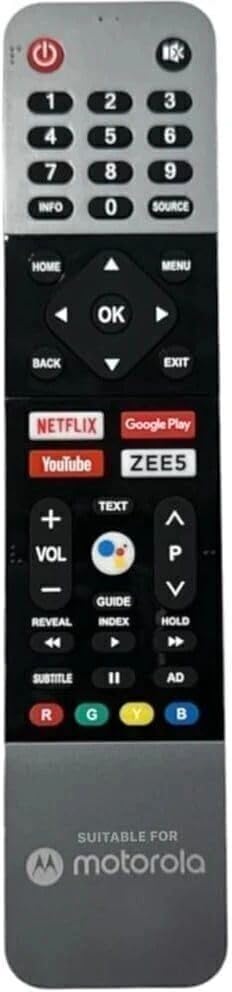 KPDP Original Motorola Voice Remote Compatible with Motorola Smart LED TVs with ZEE5 Shortcut and Google Assistant Voice Function Bluetooth Pairing Required Replacement Remote Control for Motorola TV - Image 1
