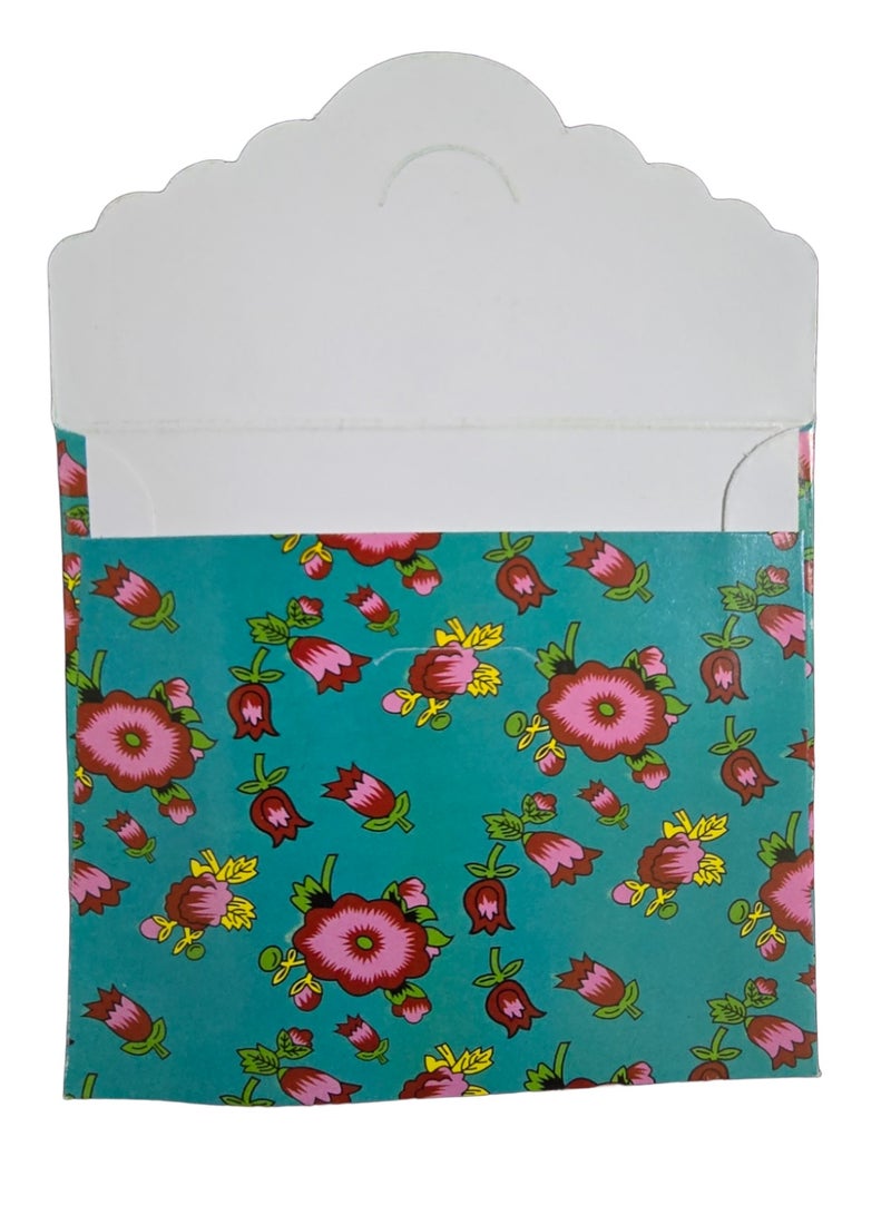 Al Zaabiah Elegant Eid Envelope with Traditional Floral Design-Turquoise Color - Image 2