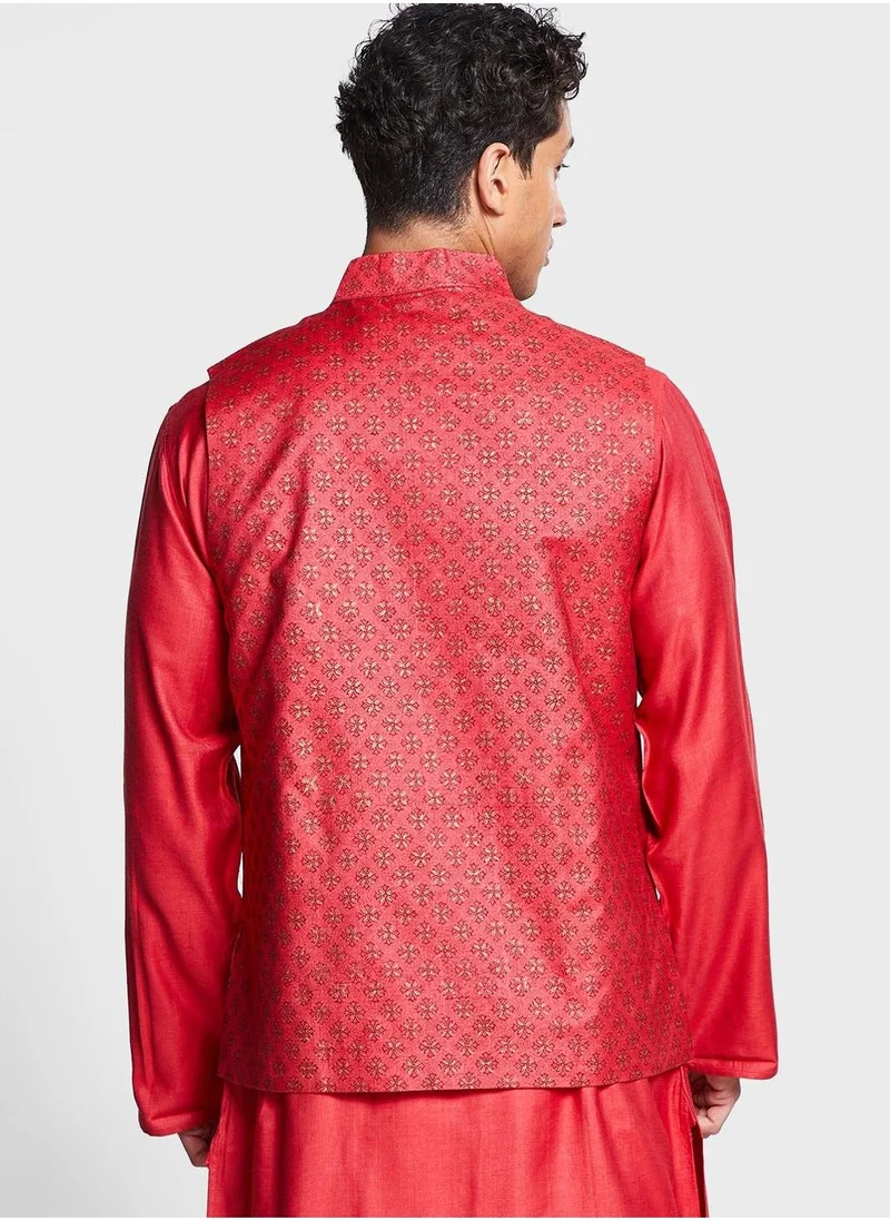 Fabindia Printed Nehru Jacket