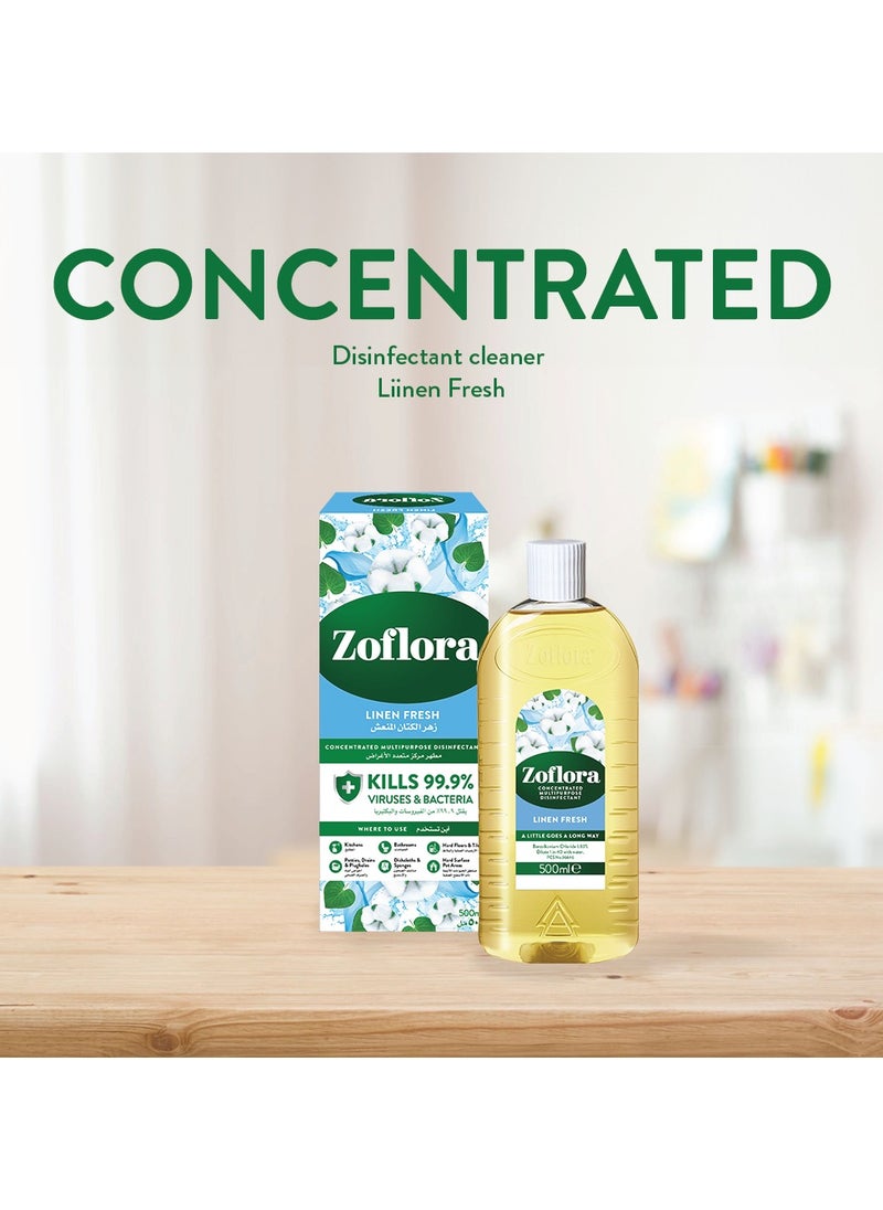 Zoflora Multi-Purpose Concentrated Disinfectant Linen Fresh 500ml  - Image 3