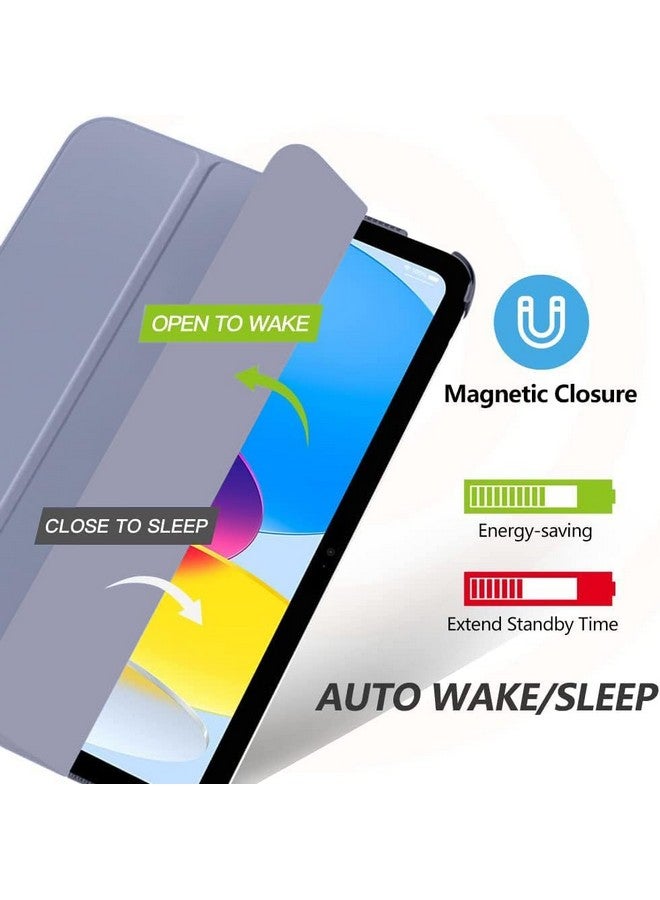 موكا حافظة MOCA لجهاز iPad 10th Generation 2022 iPad 10.9 Inch Slim Stand Hard Shell Back Protective Smart Cover لجهاز iPad 10.9” 10.9” iPad 10th Gen 2022 Release A2696 A2757 A2777 iPad Cover (Lavender) - Image 3