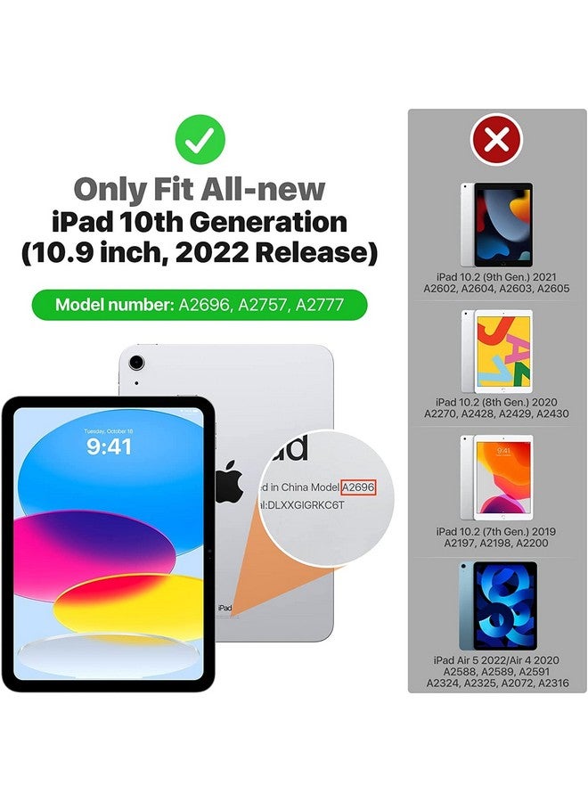 موكا حافظة MOCA لجهاز iPad 10th Generation 2022 iPad 10.9 Inch Slim Stand Hard Shell Back Protective Smart Cover لجهاز iPad 10.9” 10.9” iPad 10th Gen 2022 Release A2696 A2757 A2777 iPad Cover (Lavender) - Image 2