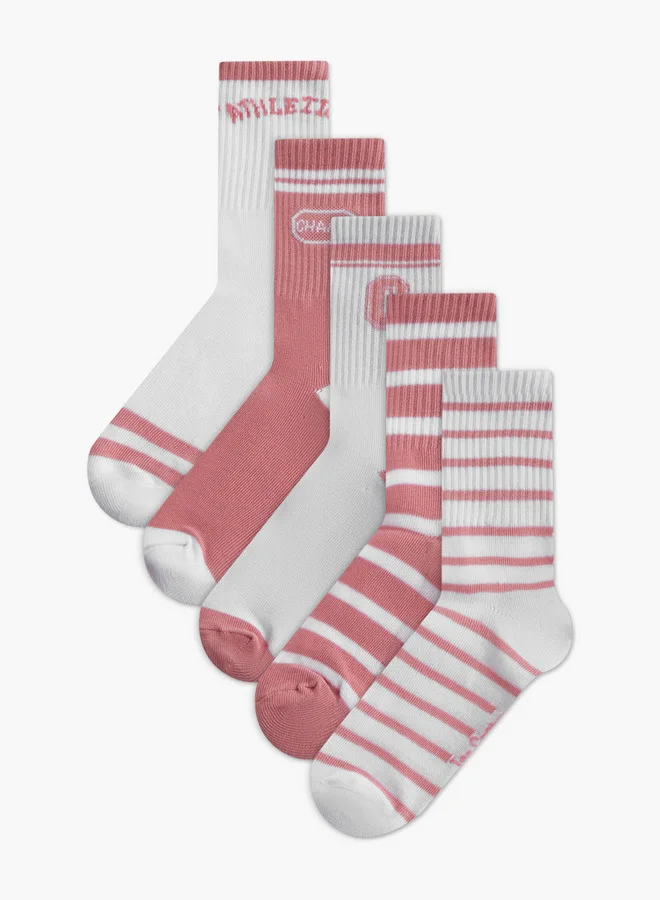 لي كوبر Textured Crew Length Socks - Set of 5