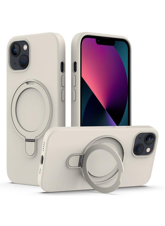 زبون جراب لهاتف iPhone 13 مصنوع من السيليكون السائل المغناطيسي MagSafe مع حامل حلقي - Image 1