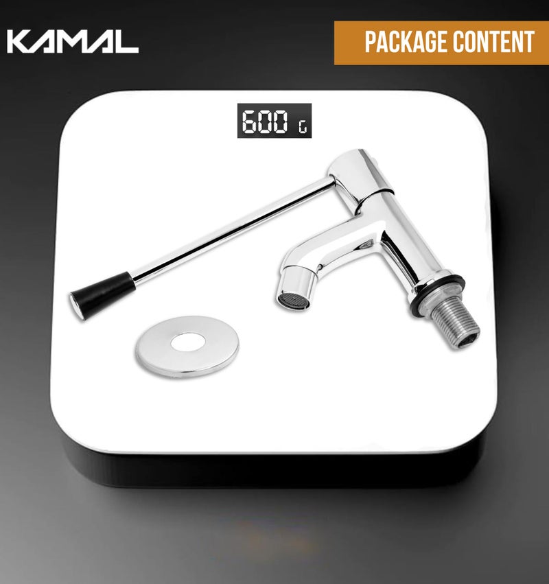 Kamal Brass Elbow Action Pillar Cock Tap Faucet - Nova | Deck Mount Installation Type | Elegant Finish - Silver (Pack of 1) - Image 5