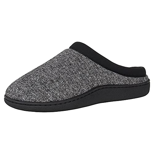 Hanes Comfort Soft Memory Foam Indoor Outdoor Clog Slipper Shoe - Men’s and Boy’s Sizes, Black, 2X-Large - Image 1