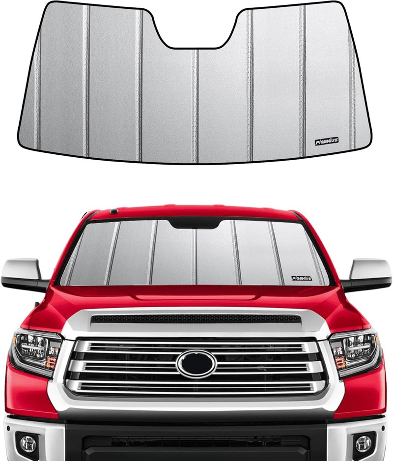 Pigenius Front Windshield Sun Shade for 2014-2021 Toyota Tundra - Ultimate Folding Sunshade - Image 1