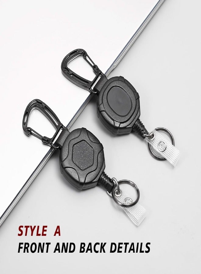 Generic 2 Pack Retractable Keychain Heavy Duty Badge Holder Tactical ID Badge Reel with 32” Steel Retractable Cord, 9.0 OZ  - Image 3