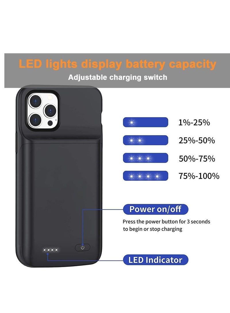 Battery Case for iPhone 13 Pro Max, 4500mAh Ultra-Slim Portable Charger Case Rechargeable Battery Pack Charging Case Compatible with iPhone 13 Pro Max - Image 4