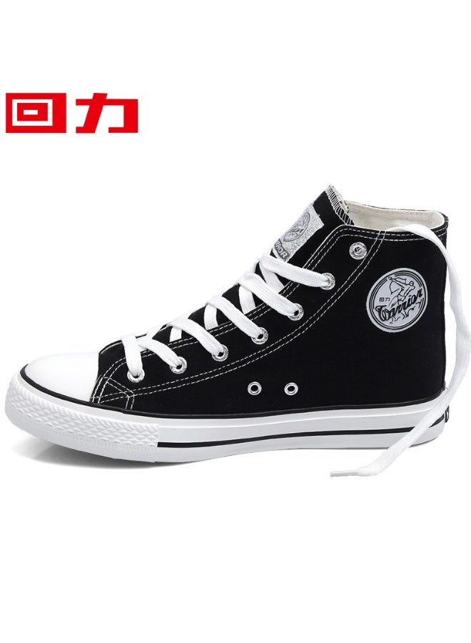 Warrior Classic High-Top Canvas Shoes for Men/Women - Black Casual Sneakers Trendy Comfortable Daily Footwear 40SIZE