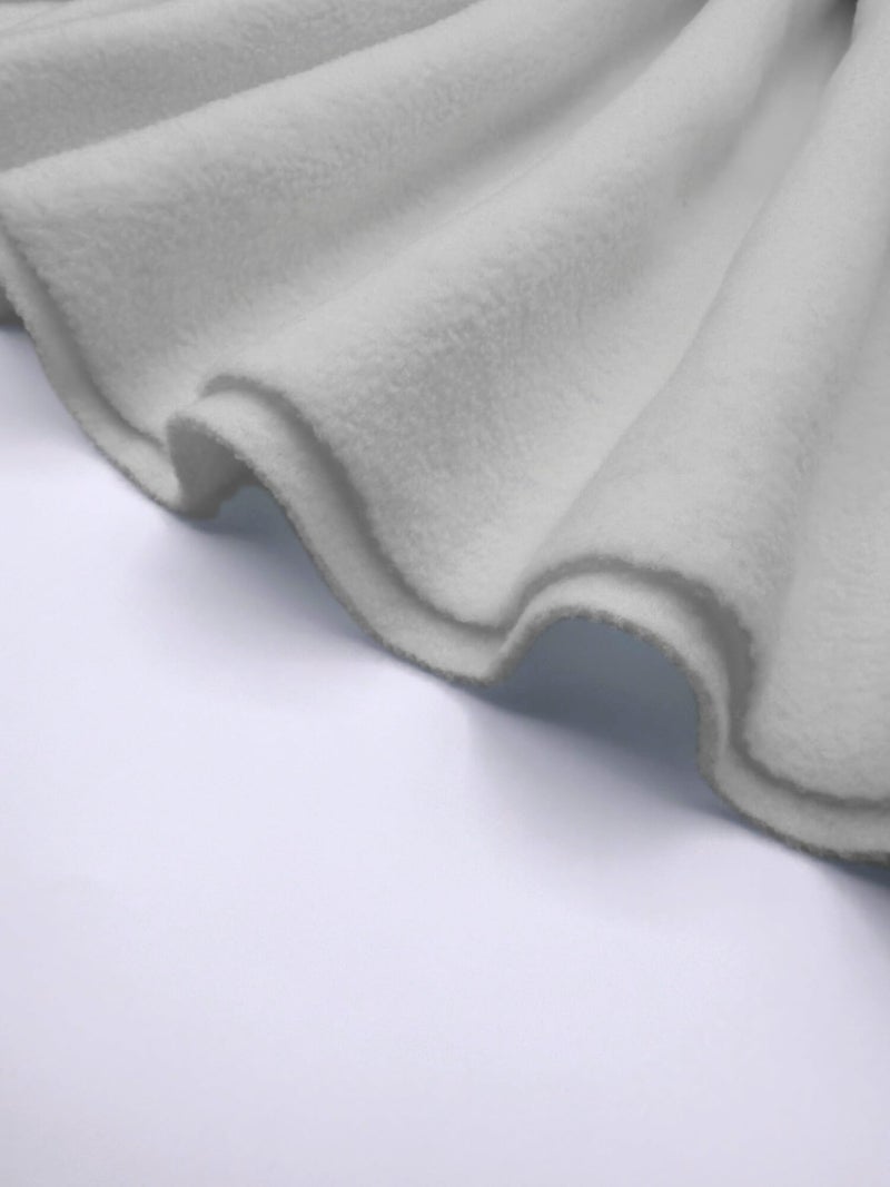 EOVEA - Polar Fleece Fabric by The Yard â€“ Soft Anti-Pill, Warm & Cozy Material for Blankets, Clothing, Crafts, Pet Beds & DIY Sewing â€“ 60â€ Wide, Solid (White, 1/2 Yard) - Image 2