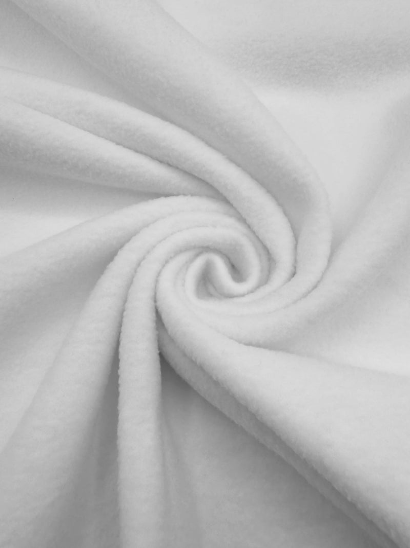 EOVEA - Polar Fleece Fabric by The Yard â€“ Soft Anti-Pill, Warm & Cozy Material for Blankets, Clothing, Crafts, Pet Beds & DIY Sewing â€“ 60â€ Wide, Solid (White, 1/2 Yard) - Image 1