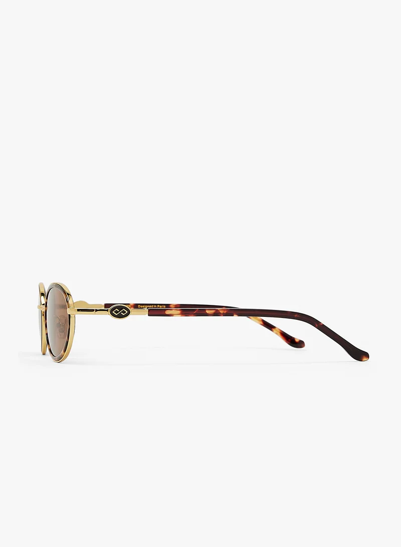 KAREN WAZEN Rea Oval Sunglasses