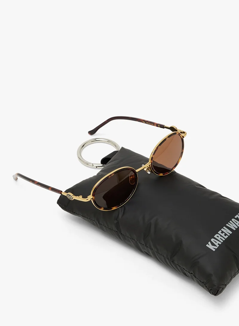 KAREN WAZEN Rea Oval Sunglasses