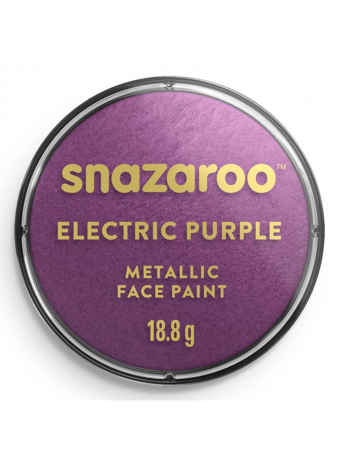 Snazaroo Metallic Face and Body Paint, 18.8g (0.66-oz) Pot, Electric Purple - Image 1