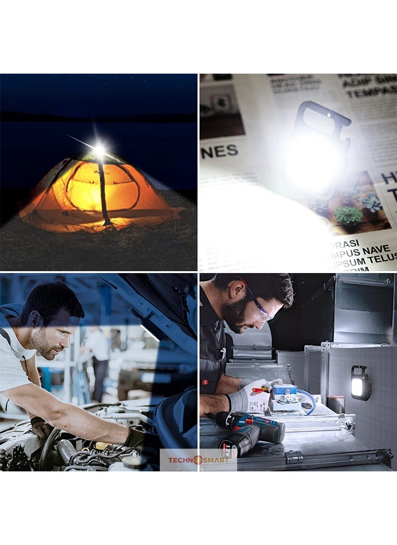 Technosmart USB Rechargeable LED Keychain Flashlight Bottle Opener Camping Lantern  - Image 3