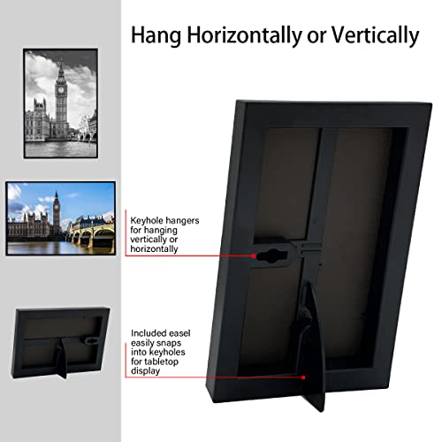 GOmaize Front Loading Black Picture Frame 4x6 Set of 10 Wall and Table Mounting - Image 5