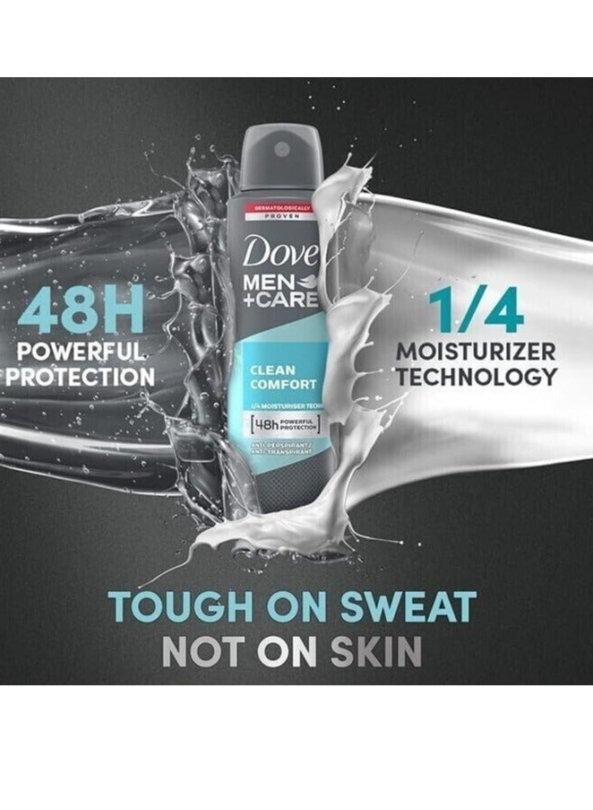 Dove Men+Care Dove Men+Care Antiperspirant Dry Spray Deodorant for Men Clean Comfort 48 Hour Sweat and Body Odor Protection 3.8 oz 3 Count - Image 3