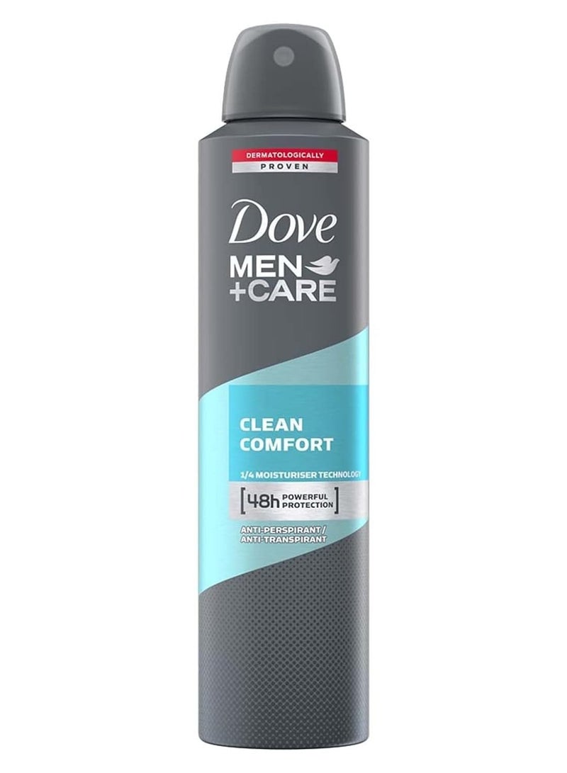 Dove Men+Care Dove Men+Care Antiperspirant Dry Spray Deodorant for Men Clean Comfort 48 Hour Sweat and Body Odor Protection 3.8 oz 3 Count - Image 4