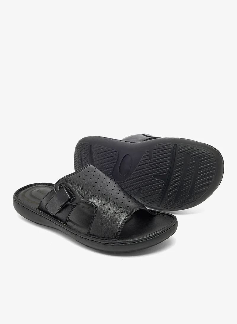 Robert Wood Faux Leather Strappy Sandals