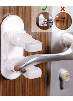 Draxon Children Locking Doors Safety Extra Strong Durable 3M Self Adhesive Pads Safety Lever Locks for Kids 3M Adhesive Tape No Screw or Drilling Required Pack of 2  - Image 2