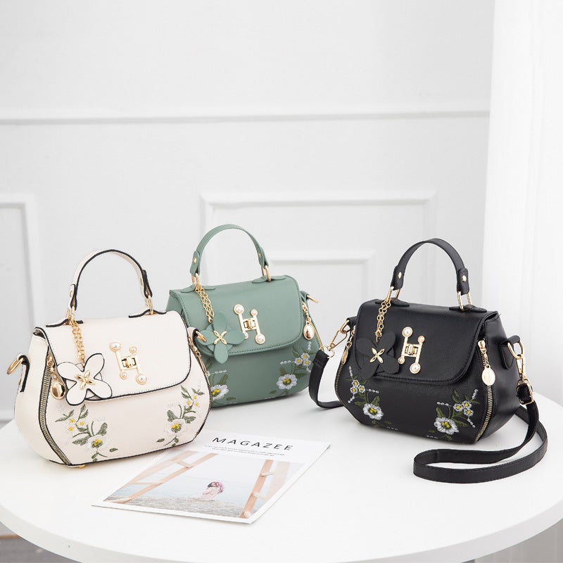 Recommendation] Embroidered Handbag Women'S Bag 2022 New Popular Fashion Versatile Pu Leather Shoulder Crossbody Bag - Image 5