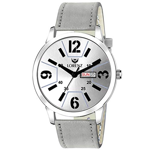 LORENZ Analog Silver Dial Day-Date Watch & Grey Wallet Gift Combo Box for Men abd Boys | CM-3028WL-25 - Image 3