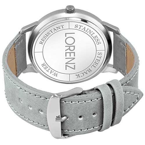 LORENZ Analog Silver Dial Day-Date Watch & Grey Wallet Gift Combo Box for Men abd Boys | CM-3028WL-25 - Image 4