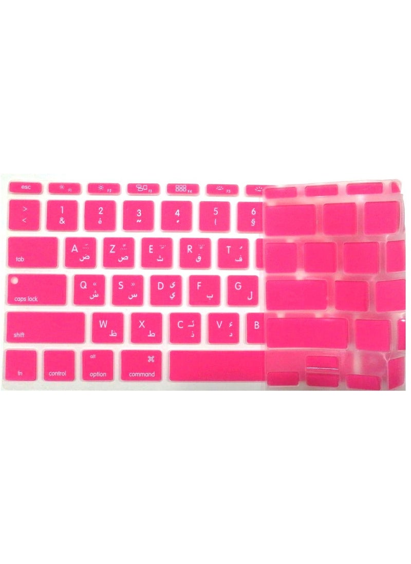 Generic - US Layout French(AZERTY)/Arabic Keyboard Cover Compatible with Apple MacBook Air  11 & 11.6" Model: A1465/A1370, Release in 2009-to Early 2015, Pink - Image 1