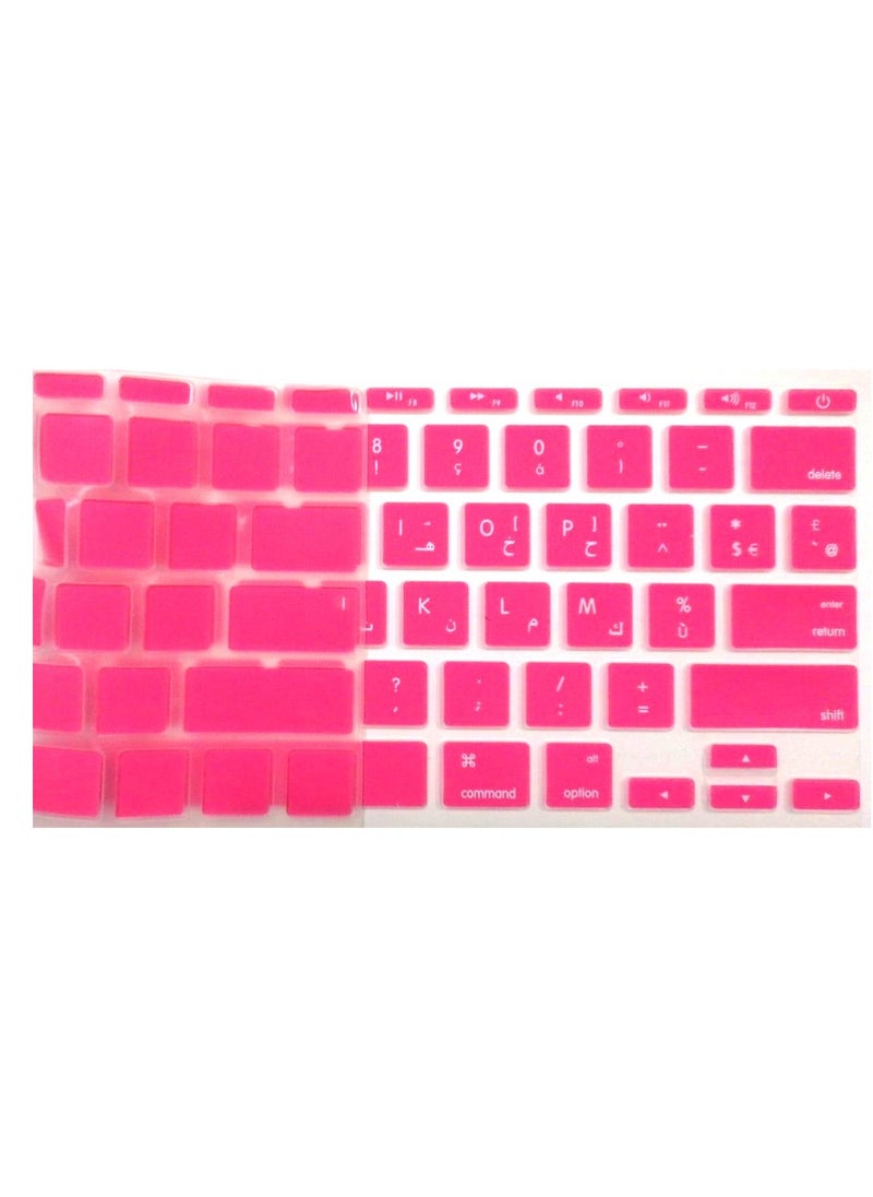 Generic - US Layout French(AZERTY)/Arabic Keyboard Cover Compatible with Apple MacBook Air  11 & 11.6" Model: A1465/A1370, Release in 2009-to Early 2015, Pink - Image 1