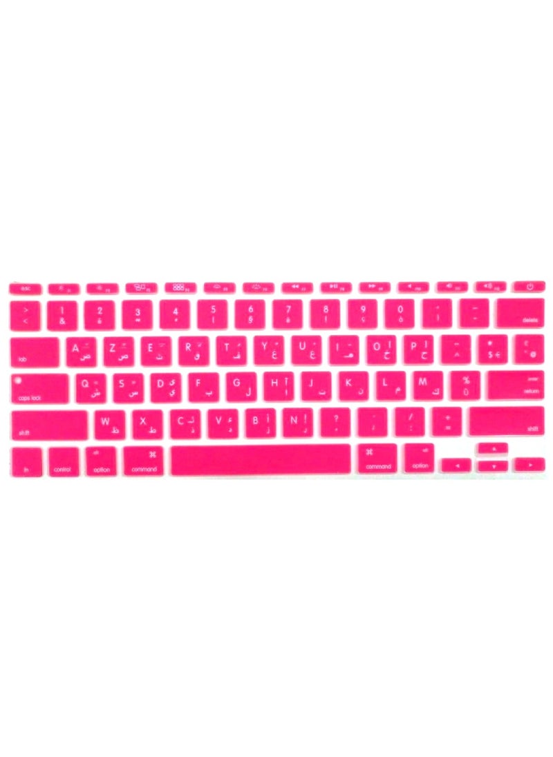 Generic - US Layout French(AZERTY)/Arabic Keyboard Cover Compatible with Apple MacBook Air  11 & 11.6" Model: A1465/A1370, Release in 2009-to Early 2015, Pink - Image 1