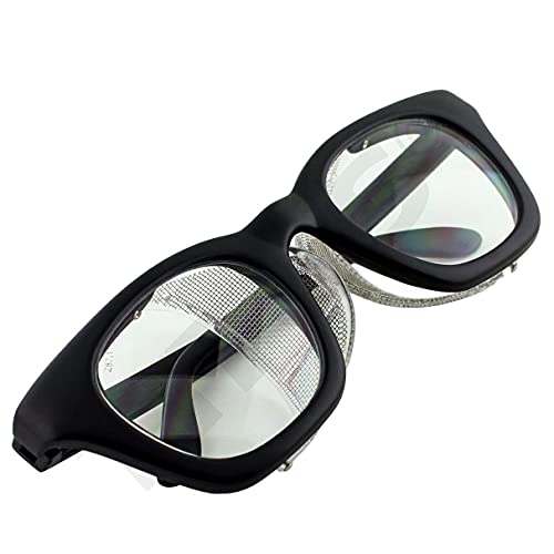 Titus Retro Style Safety Glasses with Side Shield (Glasses Only, Black Frame / Yellow Lens) - Image 2