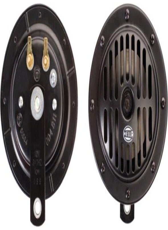 HELLA - 3CB004811-042 Supertone Set Horn 12V 310-380Hz Black Cage 3CB004811042 (WP825288) - Image 1