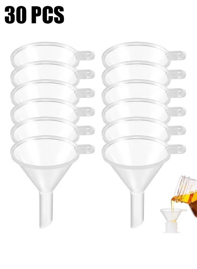 30 Pcs Small Funnel Mini Funnel Kitchen Use Funnels Clear Plastic Narrow Neck Plastic Funnels Urn Filling Tool for Lab Bottles Sand Art Perfumes Spices Activities - Image 1