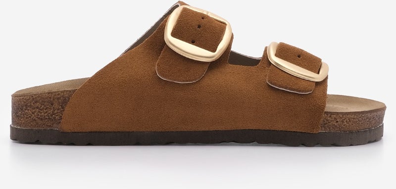 MARJIN Margin Women's Leather Daily Slippers Double Banded Slippers Eva Sole Poly  - Image 3