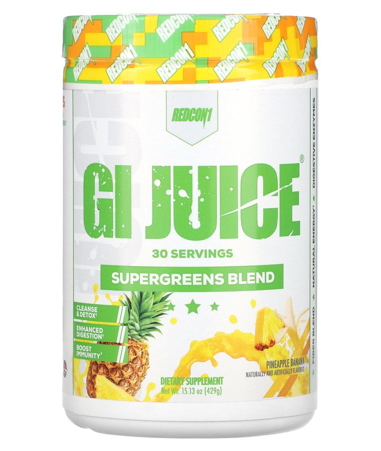 REDCON1 GI Juice Supergreens Blend Pineapple Banana 15.13 oz (429 g)