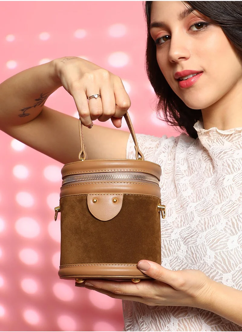 صوص هاوت Women's The Velvet Bucket Bag - Chocolate Brown