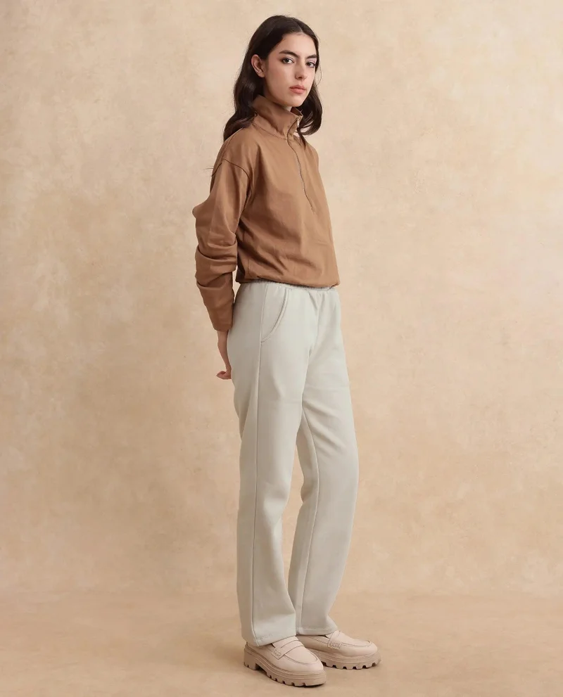 Rareism Women's Straight Fit Fleece Trackpants