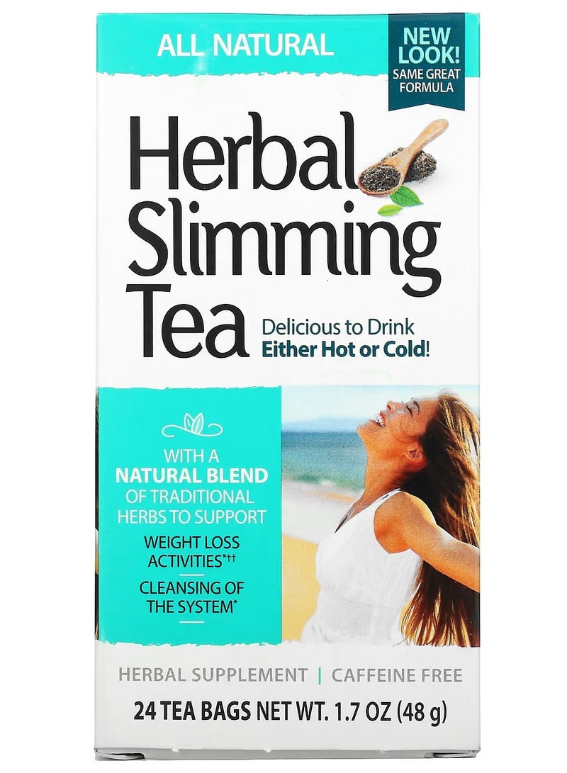 21st Century, Herbal Slimming Tea, All Natural, Caffeine Free, 24 Tea Bags, 1.7 oz (48 g)