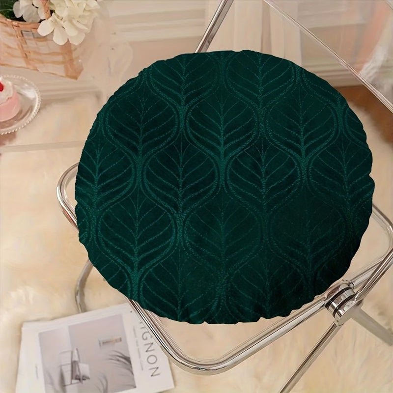1pc Large 16x16 Inch Round Decorative Throw Pillow Two Sided Teal Art Deco Faux Metallic Velvet Soft Microfiber Cover With Zipper Closure Machine Washable Sofa Bed Accent For Living Room Bedroom Elegant Modern - Image 5