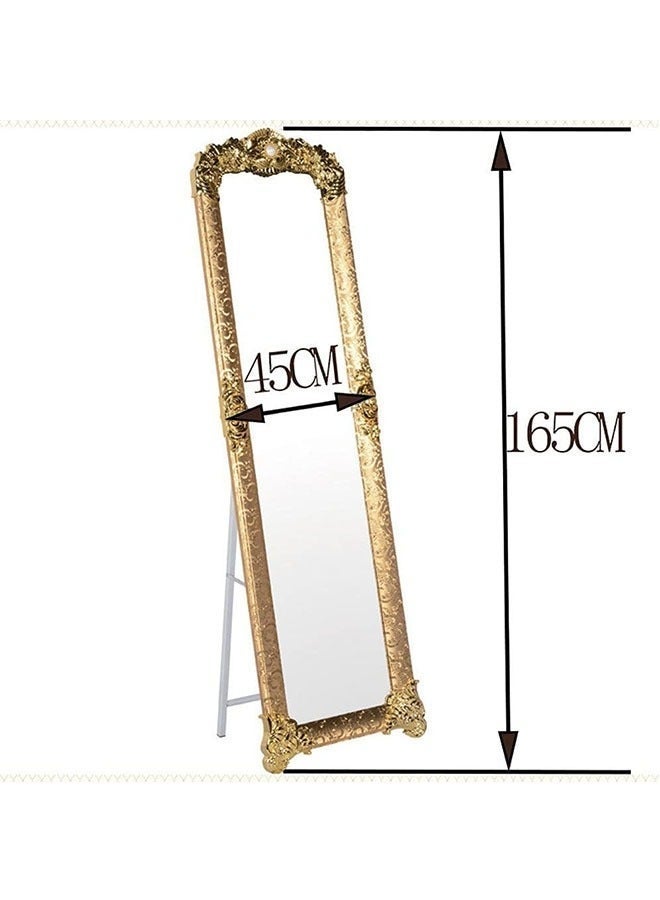 Full Length Mirror，Large Rectangular Floor Mirror，Full Length Decorative Standing Mirror，Freestanding bedroom dressing mirror，Suitable for bedroom, living room, clothing store（Gold，JZ-8132) - Image 3