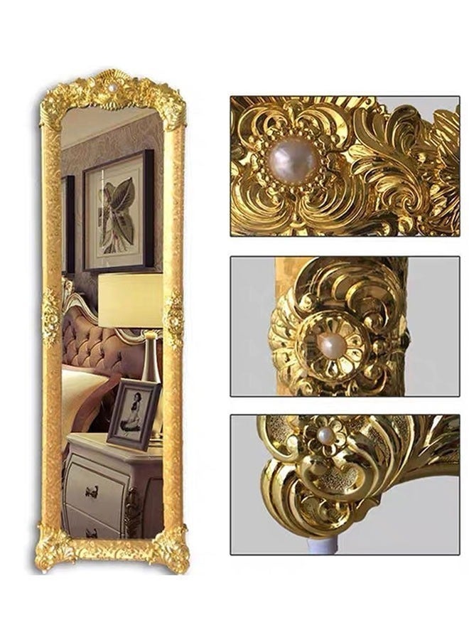 Full Length Mirror，Large Rectangular Floor Mirror，Full Length Decorative Standing Mirror，Freestanding bedroom dressing mirror，Suitable for bedroom, living room, clothing store（Gold，JZ-8132) - Image 5