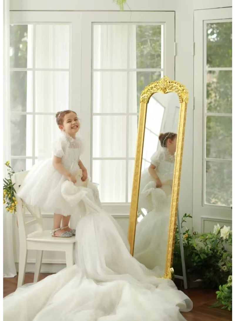 Full Length Mirror，Large Rectangular Floor Mirror，Full Length Decorative Standing Mirror，Freestanding bedroom dressing mirror，Suitable for bedroom, living room, clothing store（Gold，JZ-8132) - Image 2