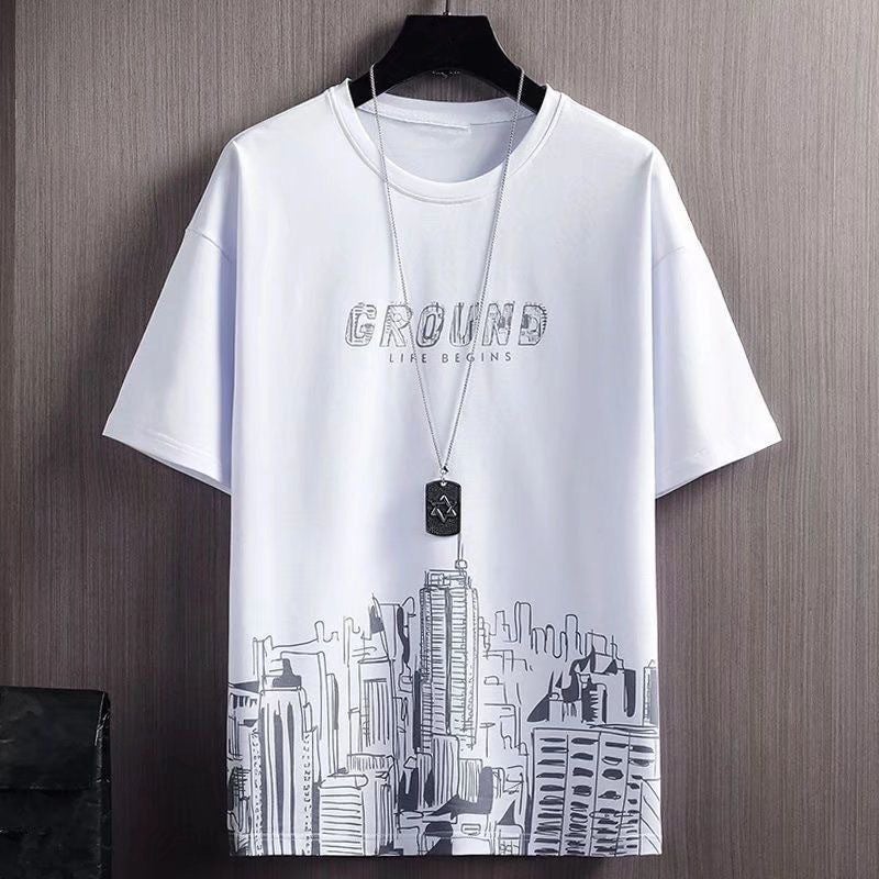 Cool Ice Silk Gradient Mens Quick-Dry T-shirt Bicycle-Black-Short Sleeve