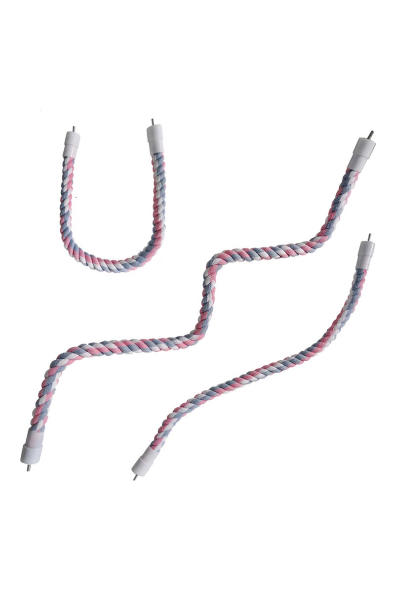 erorex M 41.5cm Pink Pet Bird Bite Toys Parrot Color Cotton Rope Toys Elastic Parrot Climbing Toys Sturdy B