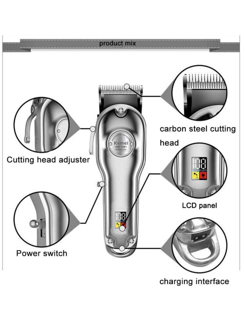Kemed Hair Clipper for Men Professional Hair Trimmer Barbers Beard Trimmer Cordless Rechargeable Hair Cutting Grooming Kit with 6 Guide Comb T Blade Trimmer Haircut - Image 2