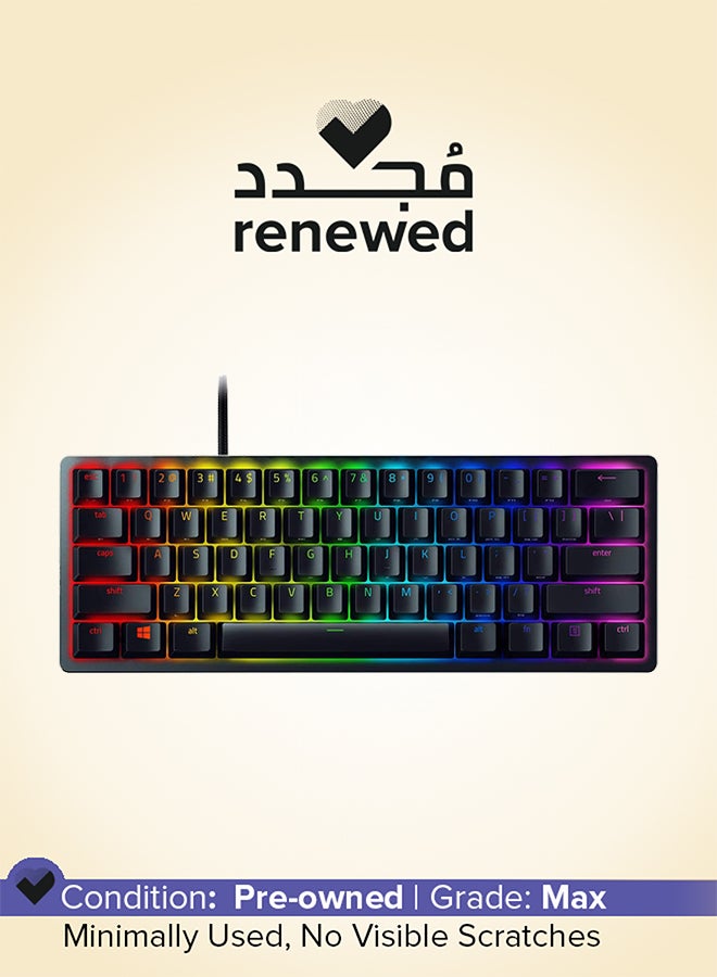 RAZER Renewed - Huntsman Mini 60% Gaming Keyboard, Fastest Keyboard Switches Ever, Clicky Purple Optical Switches, Chroma RGB Lighting, PBT Keycaps, Onboard Memory | RZ03-03390100-R3M1 - Image 1